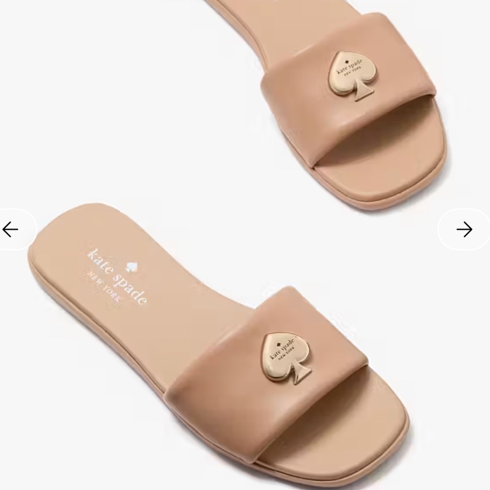 New Kate Spade Kendall Smooth Leather Slide Sandal